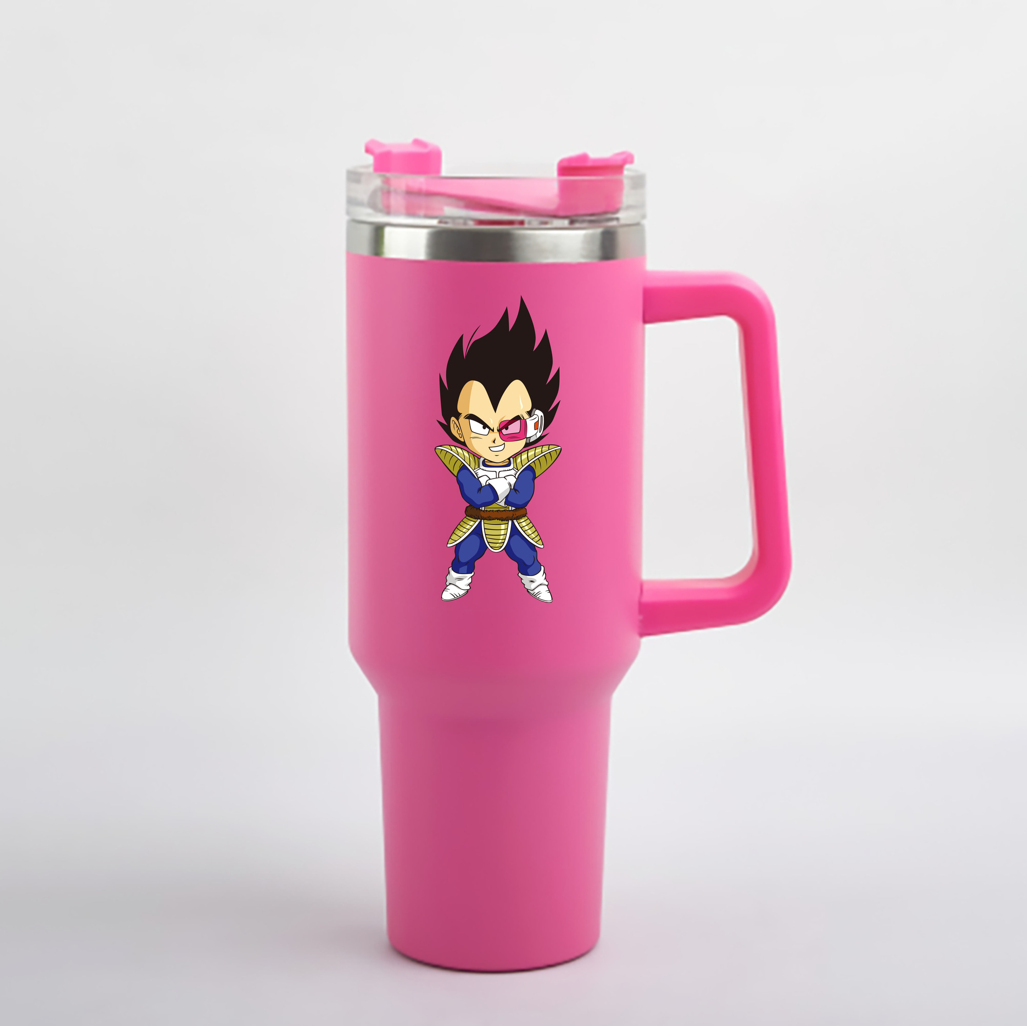 （画像用） ドラゴンボール ベジータ四世（Bejīta Yonsei）DRAGON BALL Vegeta IV 1200mL車用タンブラー - クリスタルステッカー（プラスチックストロー付き）